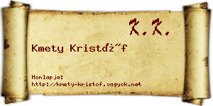 Kmety Kristóf névjegykártya